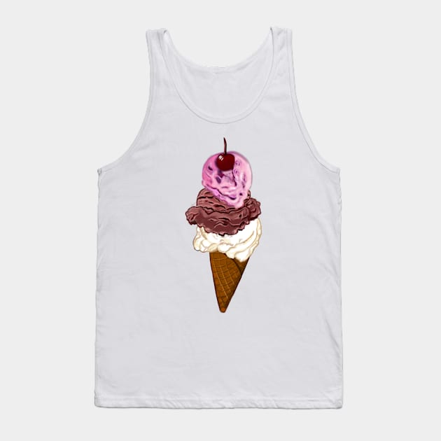 Icecream cone -  three scoops with cherry on top- let’s scream for ice cream cones with cherry on top Tank Top by Artonmytee